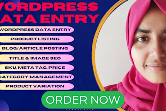 do wordpress data entry and woocommerce product listing