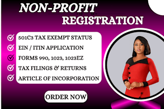 register your 501c3 non profit, draft bylaws and reinstate tax exempt status