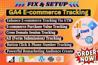setup ga4 enhance ecommerce, lead form tracking via GTM for advance decisions
