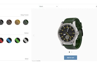 2d  3d customize  watch configurator on shopify kickflip and zakeke,