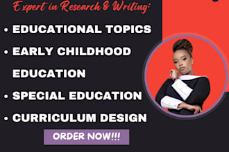write on education, early childhood education, special education and curriculum