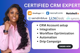 set up onepage CRM recruit CRM, nutshell sendinblue and more
