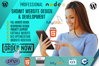build, design, redesign and customise showit template duda website, ecwid design