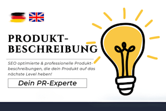 write a unique product description in german or english
