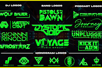 made a best iconic music, dj, studio, podcast and band logo
