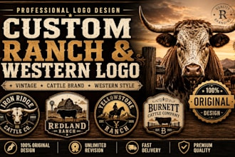 design western ranch and cattle brand style logo