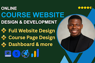 design elearning or course website on wordpress lms, thinkific, kajabi or graphy