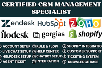 setup zendesk hubspot crm flodesk freshchat zoho crm gorgias shopify integration