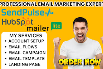 setup sendpulse mailerlite hubspot landing page automation email flows template