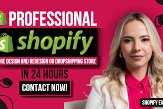 shopify website design shopify website redesign shopify dropshipping store prof