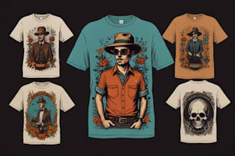 do unique custom vintage illustration retro cartoon mascot for t shirt design