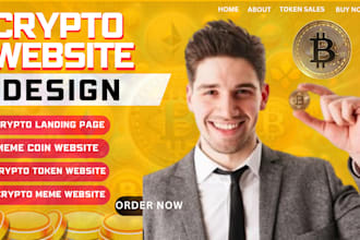 create professional crypto website design for crypto, meme coin, landing page