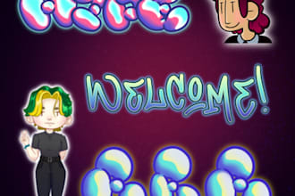 create handlettered badges and emotes for twitch youtube channel or discord