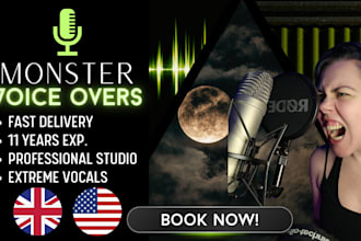 studio quality extreme vocals monsters creature voice acting