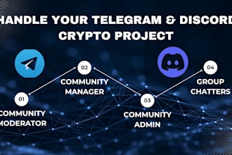be your telegram discord community manager admin for all crypto projects