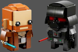 design custom 3d brickhead lego model moc design afol model, instruction manual