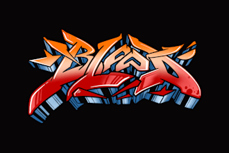 draw a graffiti or hc punk font logo for brands and bands