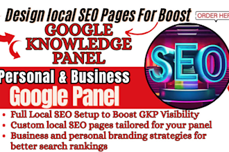 design local seo page for boost google knowledge panel for personal and business