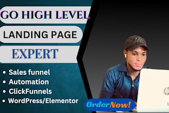 create landing page, sales funnel, gohighlevel quiz and survey setup, automation