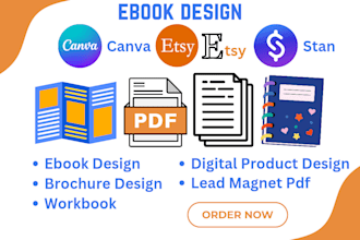 design lead magnet pdf, brochure, workbook, ebook, pdf and etsy digital products