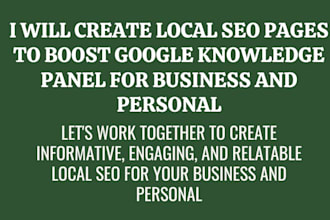 create local seo pages to boost google knowledge panel for business and personal