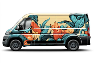 draw eye catching your car and vehicle wrap design