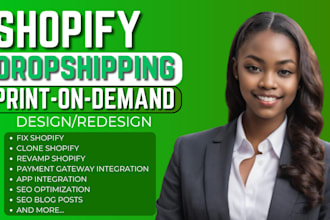design shopify store, fix clone revamp shopify website redesign fashion store