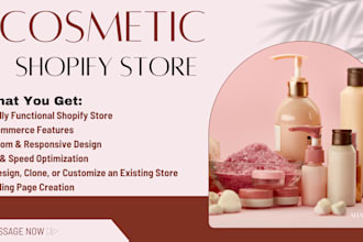 design cosmetic store, skincare shopify store and website, cosmetic dropshipping