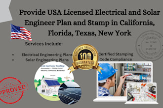 do usa licensed electrical and solar engineer plan and stamp in ca, fl, tx, ny