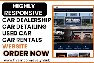 design car dealership website car detailing used car  rental auto sales website