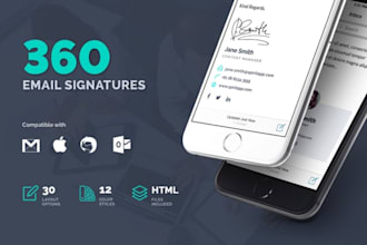 design clickable HTML email signature for gmail, outlook in 3hrs