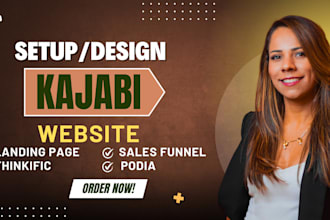build kajabi website, kajabi sales funnel, kajabi landing page, thinkific podia