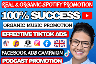 do professional spotify music promotion fb, ig ads for real and active audience