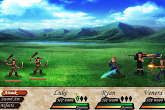 develop 2d combat godot game, pixel tilesets,rpg battle sprite sv,mv mz sprites