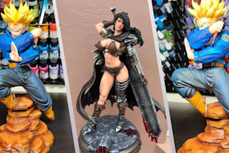 custom 3d print and paint miniatures, busts, statues, dioramas, models, figures
