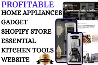 design home appliances gadget shopify store essential kitchen tools website