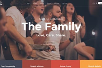 wordpress or wix non profit website, church, donation, charity, charity website
