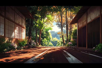 draw game art, vtuber background in anime style