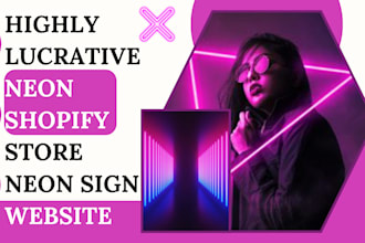 lucrative design neon shopify store neon website neon sign neon light website