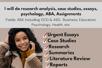 do applied behavior analysis essay writing, case study, and research