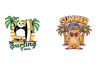 create summer mascot panda logo