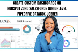 custom dashboard creation on hubspot zoho salesforce highlevel pipedrive databox