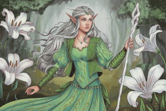 draw a fantasy character ilustration