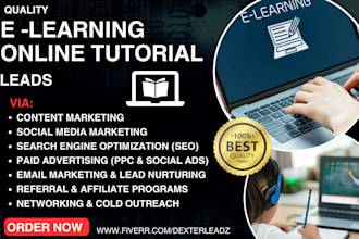 generate e learning online tutoring education course enrollment student leads