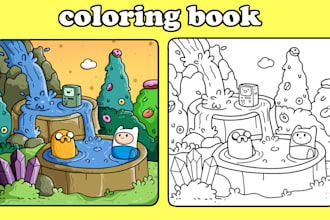make coloring book pages for kids and adults