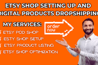set up an esty shop with digital products drop shipping