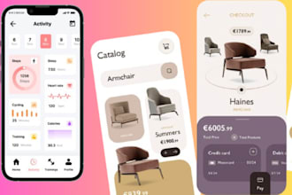 design, develop android and ios mobile app with react native, flutterflow, figma