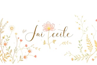 design minimalist line art feminine botanical boho hand drawn logo