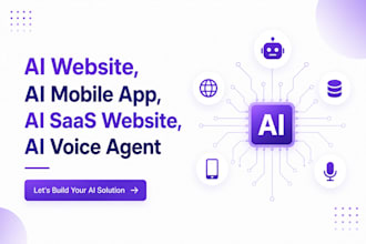 develop an ai website, ai mobile app, ai saas website, ai voice agent
