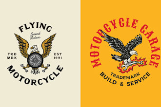 design vintage motorcycle phoenix falcon logo